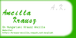 ancilla krausz business card